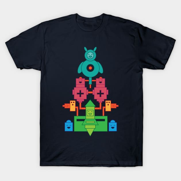 I love Robots: Cute Kawaii Robots At Work Shirts & Gifts T-Shirt by teemaniac